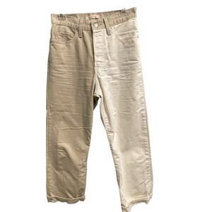 Levis Ribcage Straight Ankle Size 27 Two Tone Cuffed Jeans